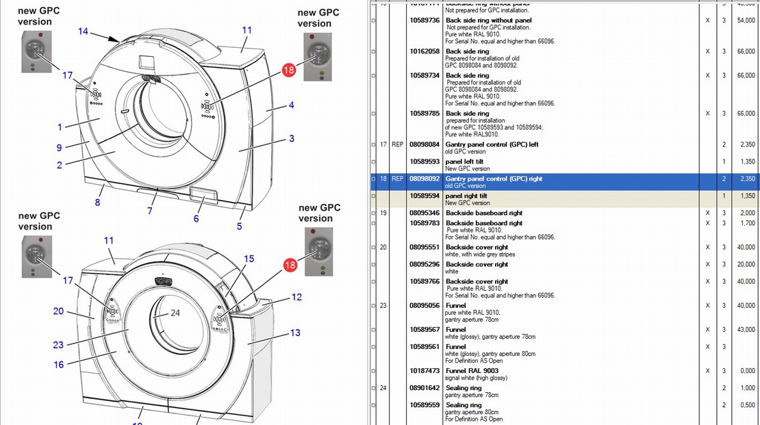 Панель управления для КТ Gantry panel control (GPC) right // CT definition AS